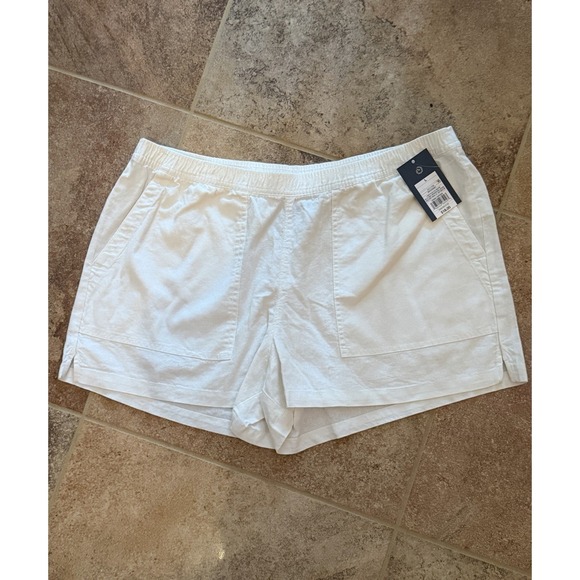 Universal Thread Pants - Universal Thread White Women's Mid-Rise Linen Pull-On Shorts Size L NWT